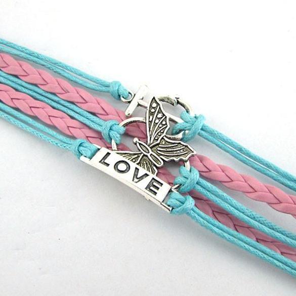Infinity Butterfly Braided Friendship Love Bracelet