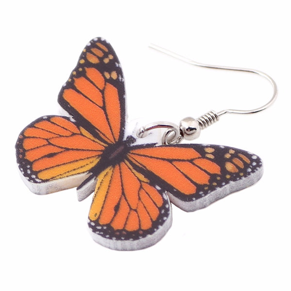 Monarch Butterfly Acrylic Earrings