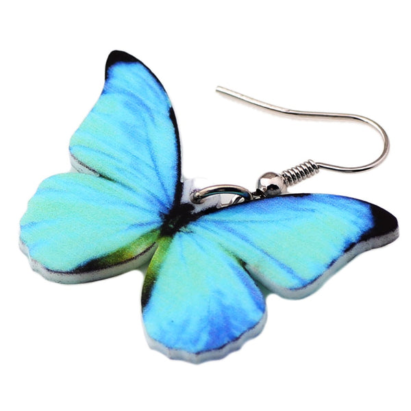 Menelaus Blue Morpho Butterfly Acrylic Earrings